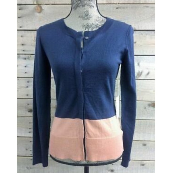 Stitch Fix 41 Hawthorn Button-up 2 toned color block cardigan Women’s NWT - Picture 7 of 8